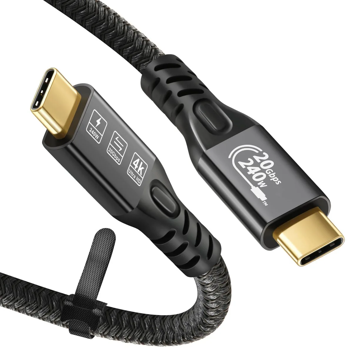 CableDeconn CableDeconn USB C 3.2 Gen-2 240W 20Gbps 2m 6.6ft usb cable — product photo