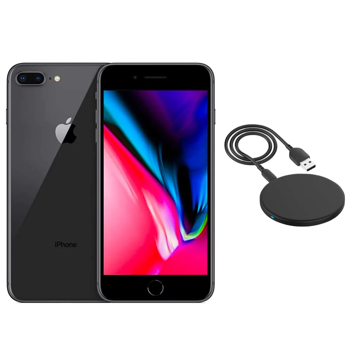 Apple Apple iPhone 8 Plus A1864 256GB Space Gray Grade A w/ Wireless Charger cell phones - unlocked — product photo