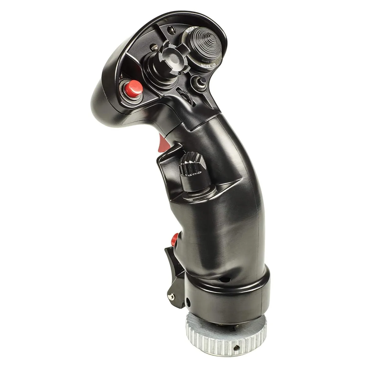 1:1 scale F/A-18C Hornet flight stick handle with 19 action buttons and 8-direction hat switch