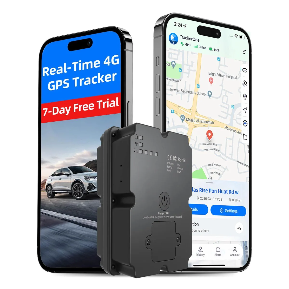  LOWRANCE Wrist GPS Tracker 7500mAh IP67 2.5" 32GB miniSD — product photo