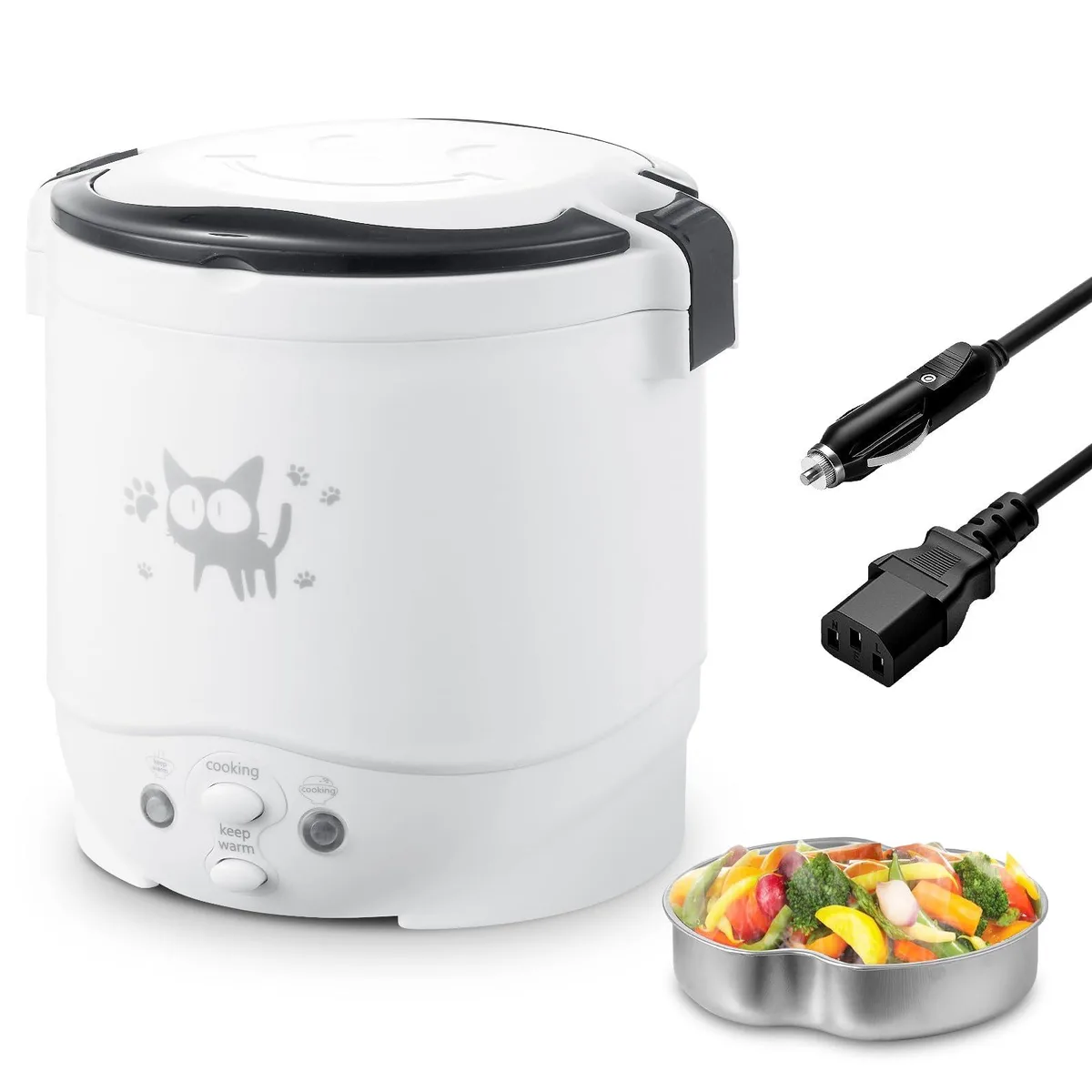  OSBA 12V Mini Rice Cooker 1L White for Car — product photo