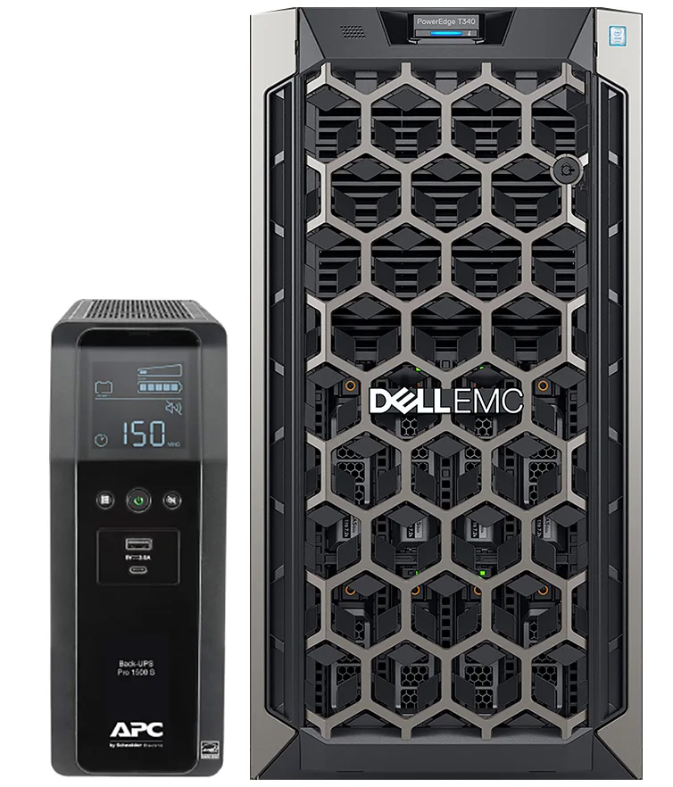 DELL DELL PowerEdge T340 tower server Xeon E-2124 3.3GHz 32GB DDR4 8TB SATA RAID APC UPS Windows 2016 — product photo
