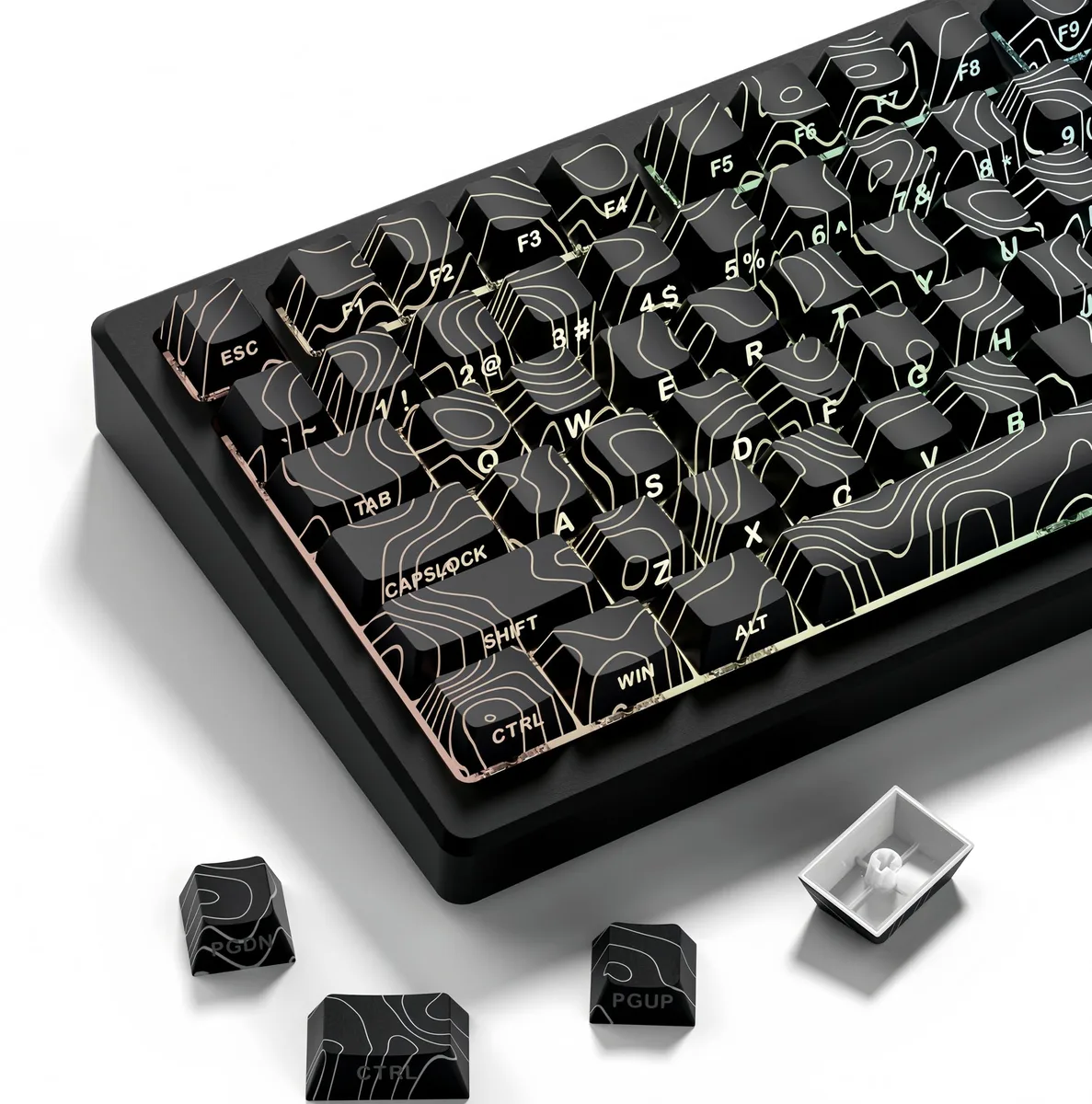 Womier Womier Topographic 3.0 PBT Keycap Set Black Side Print 134 Keys — product photo