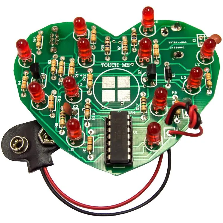 Electronix Express Electronix Express Emotional Heart Soldering Kit Beginner Green 12 LEDs — product photo
