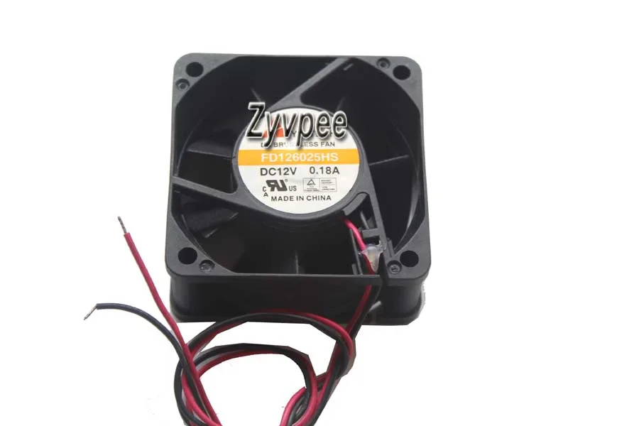 Zyvpee Zyvpee FD126025HS 60×25 mm 12 V 0.18 A 1600 RPM 2-wire case fan — product photo