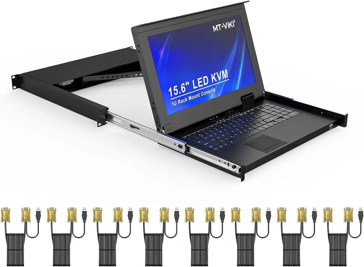 BFKK BFKK 8 Port VGA KVM Switch 15.6'' 1080P LCD Console — product photo