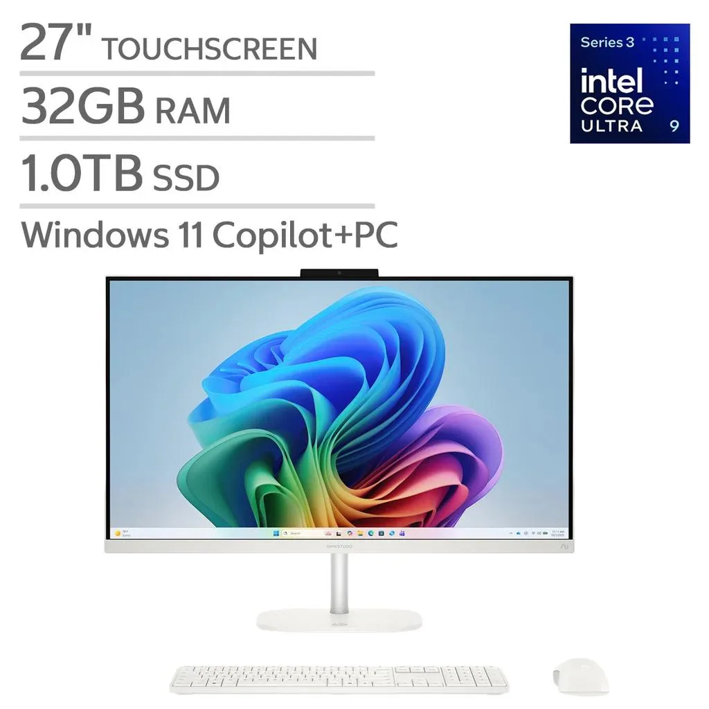 HP HP OmniStudio 27" Touchscreen All-in-One Desktop PC - Core Ultra 7 355 - 32GB - 1TB SSD - Windows 11 Home — product photo