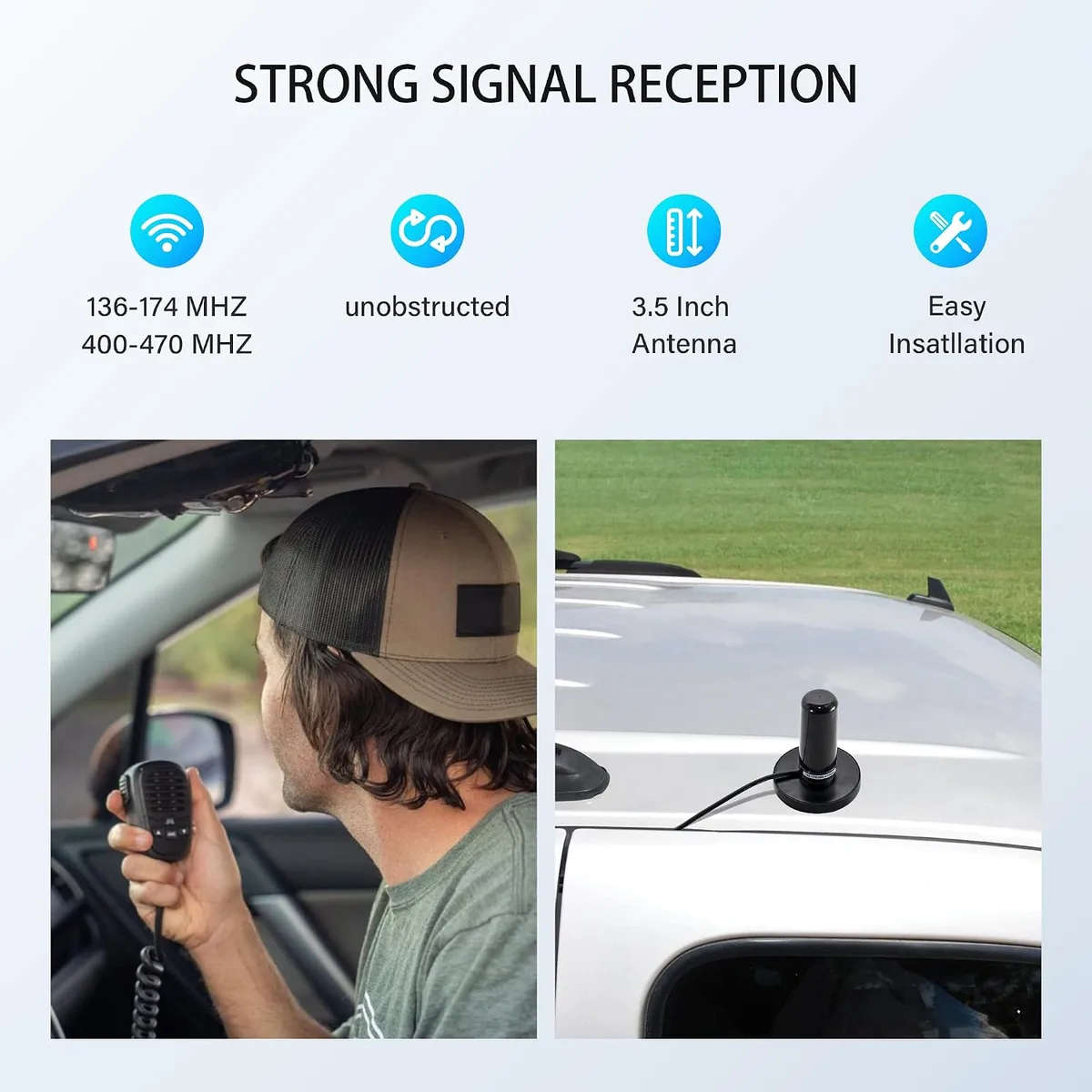 usbroway usbroway 3.5 inch NMO Dual Band VHF UHF Antenna Kit two-way radio — product photo