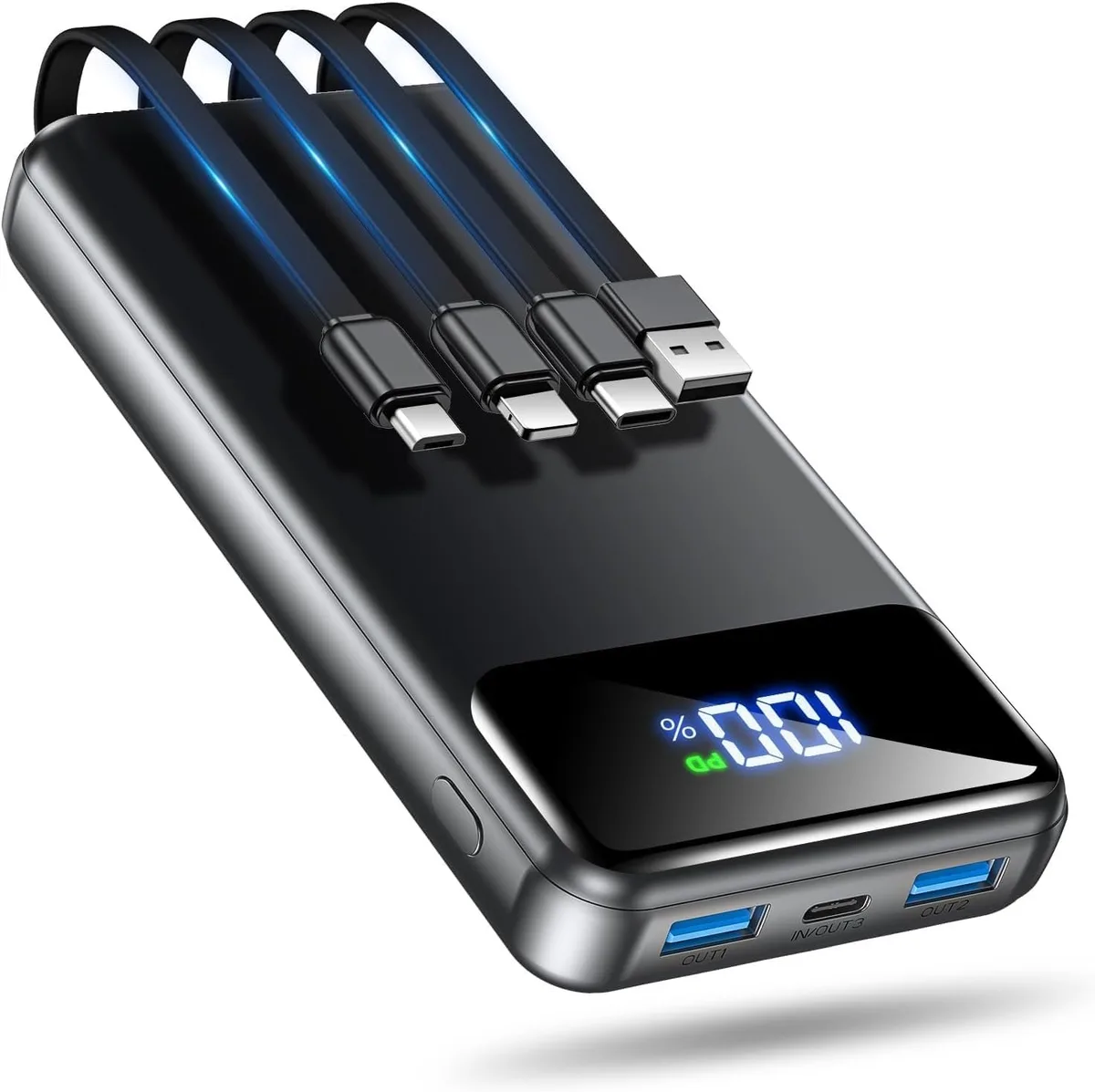 OHOVIV N10 50000mAh power bank 4 built-in cables battery pack — product photo