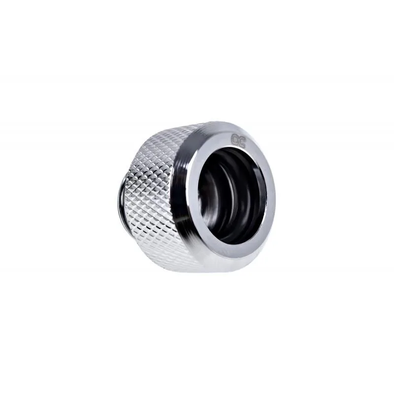 Chrome knurled compression fitting for 13mm hard tube with G1/4 thread