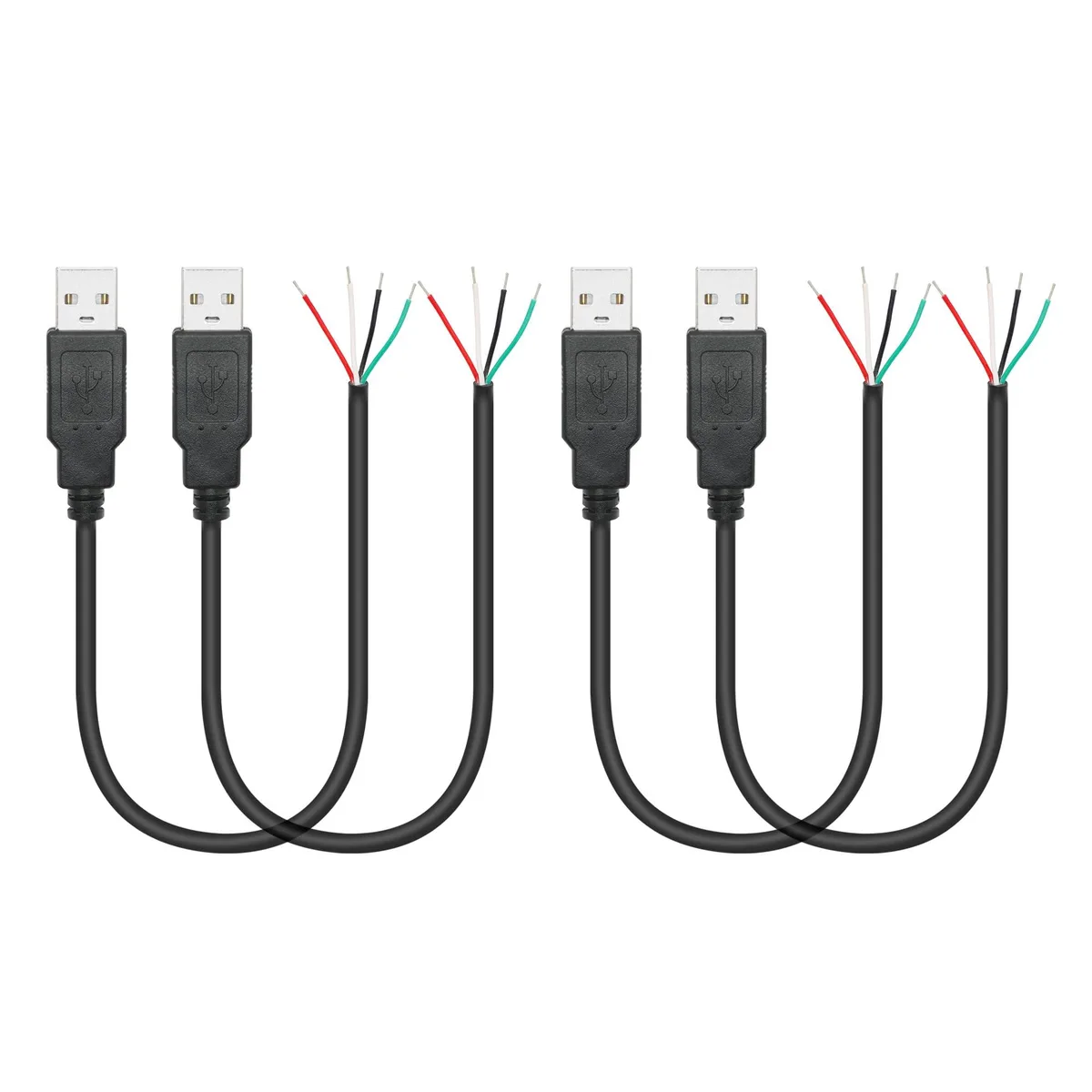 Vszerda Vszerda 4-Pack USB A Male 4-Pin Bare Wire 11in 24AWG 2A 480Mbps — product photo