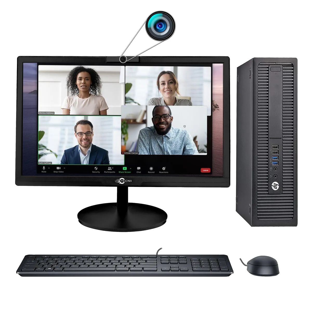 HP HP EliteDesk 800 G2 SFF desktop PC i5-6500 16GB DDR3 512GB SSD 20" monitor Windows 10 Pro — product photo