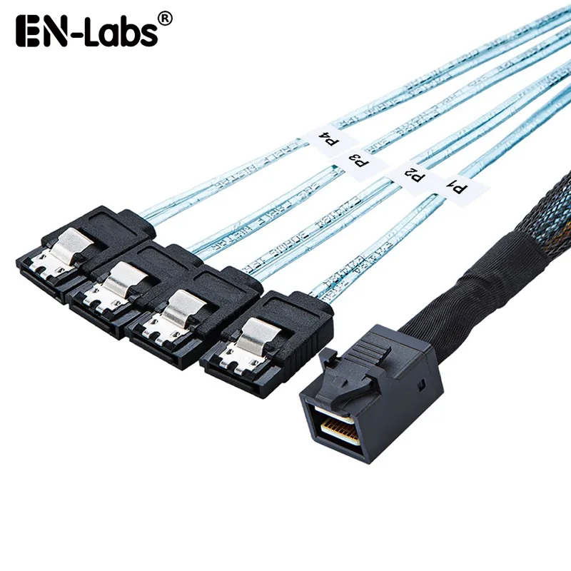 EN-Labs EN-Labs SFF86434SATA50CM SAS cable SFF-8643 to 4 SATA 50 cm 12 Gbps — product photo