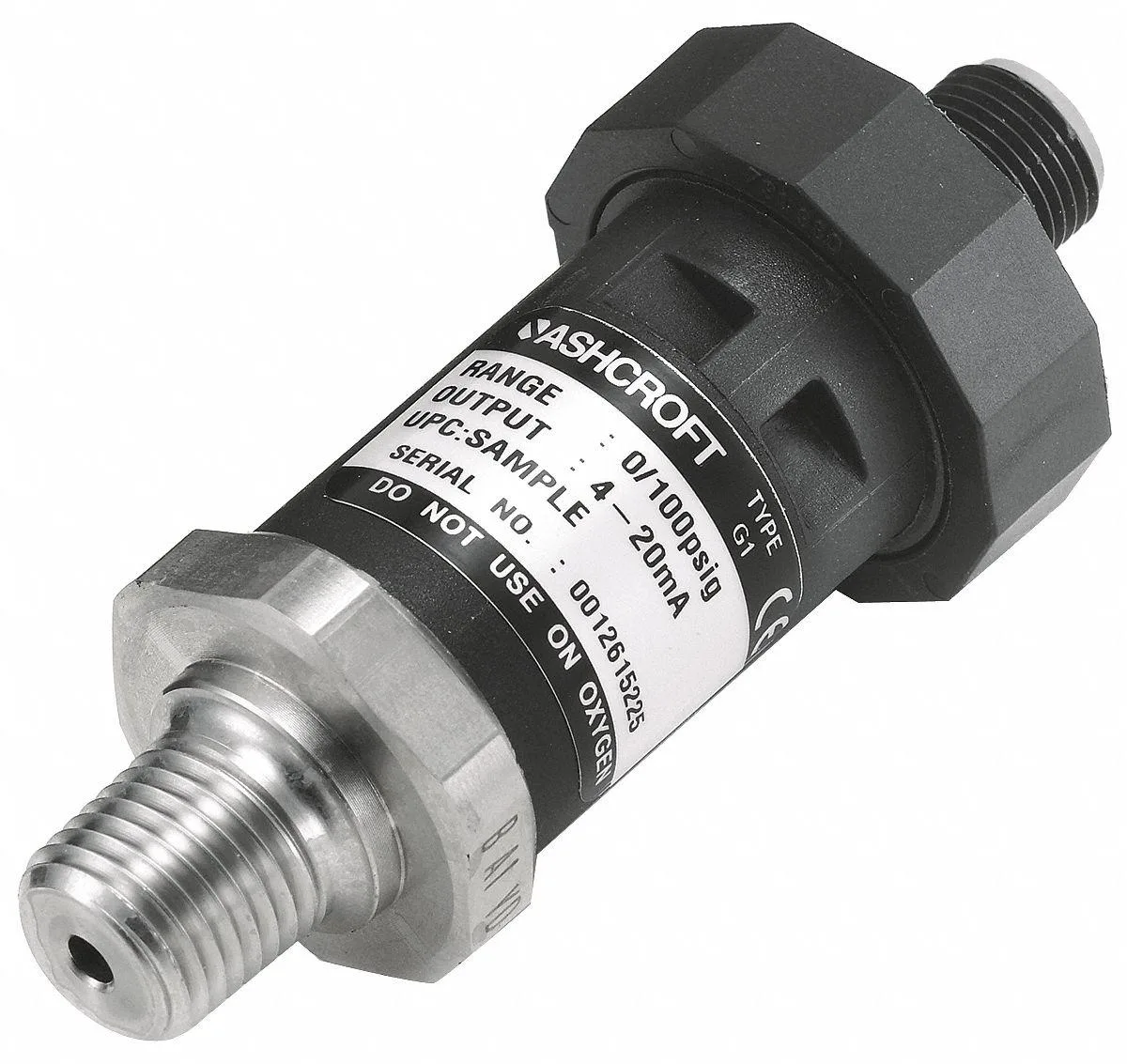 Ashcroft Ashcroft G2 Pressure Transducer -15 to 30 psi 4-20mA M12 NEMA 4X IP67 — product photo