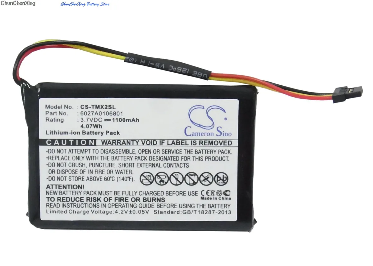 CameronSino CameronSino CS-TMX2SL 1100mAh Li-ion standard battery for TomTom XL2 V4 — product photo