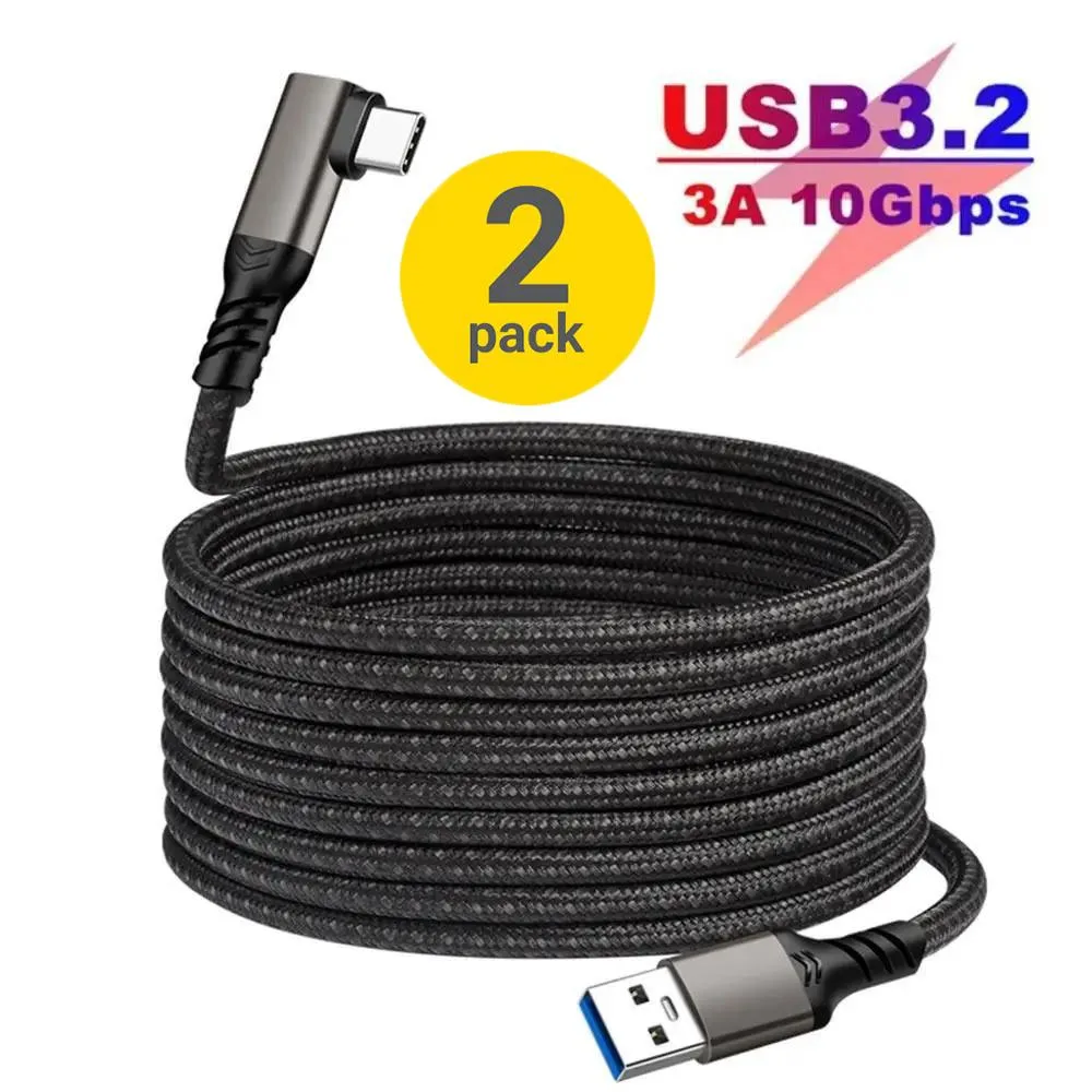 ESTONE ESTONE PQ126 USB 3.2 Gen 2 A to C Cable 6.6ft 10Gbps 60W 2 Pack — product photo