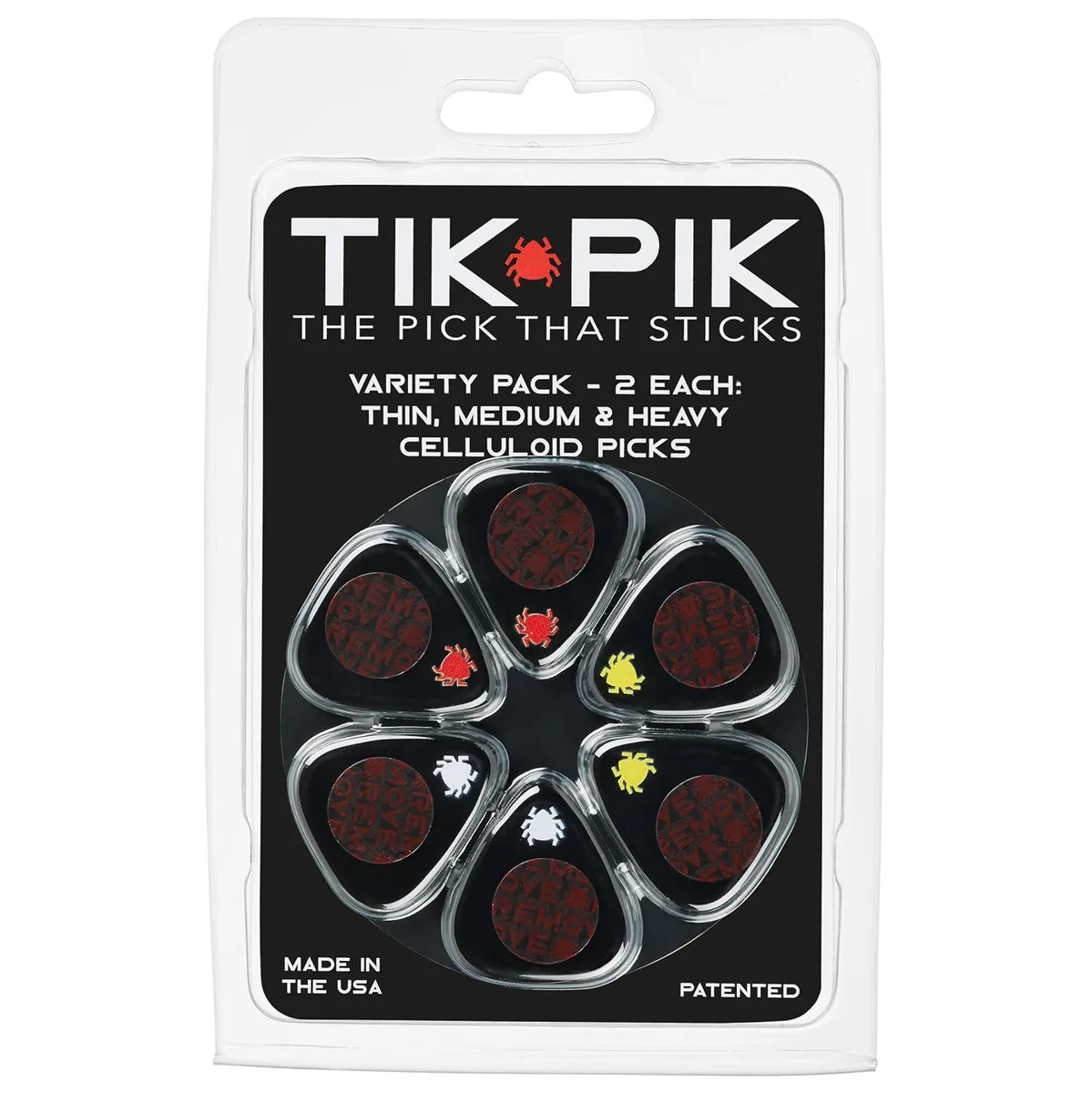 LORDWORLD LORDWORLD Tik Pik Nano-Suction Guitar Picks 6-Pack .46 .71 .96 mm — product photo