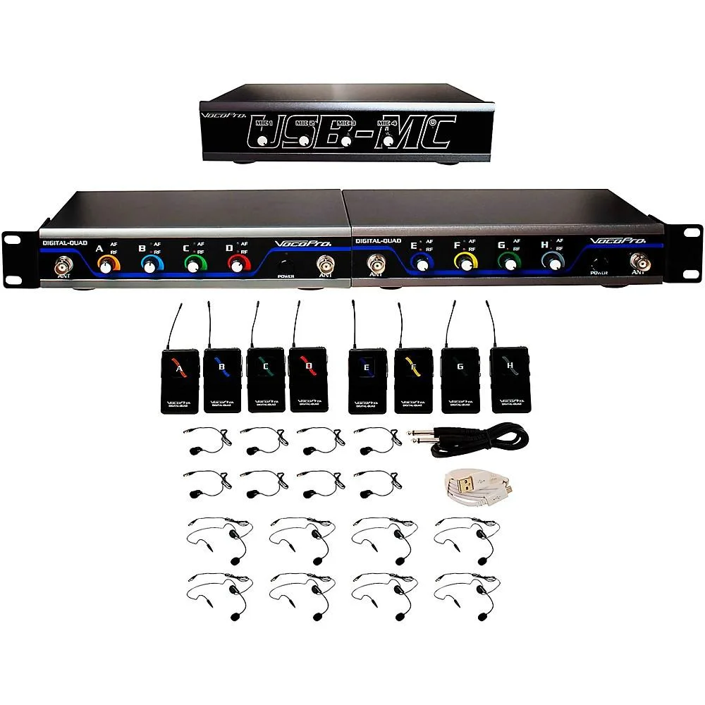 VocoPro VocoPro USBPPLAY8 8-channel wireless microphone system — product photo