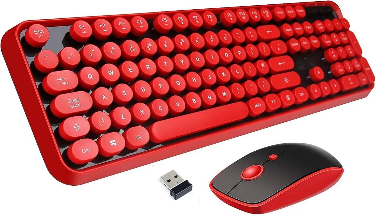 usbroway usbroway Wireless Gaming Keyboard Red 104 Keys 2.4GHz Combo — product photo