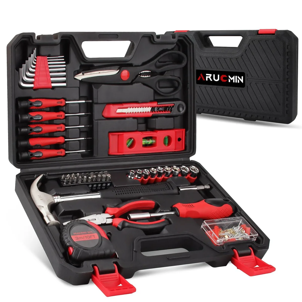  51-Piece Red Tool Set with Toolbox Storage Case — product photo