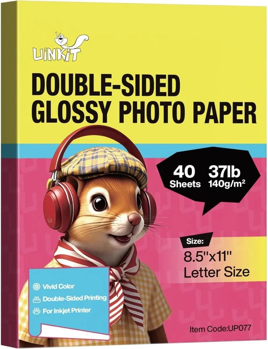 None Continuous None Continuous Photo Paper Glossy Double Sided 8.5x11 37lb 140gsm 100 Sheets — product photo