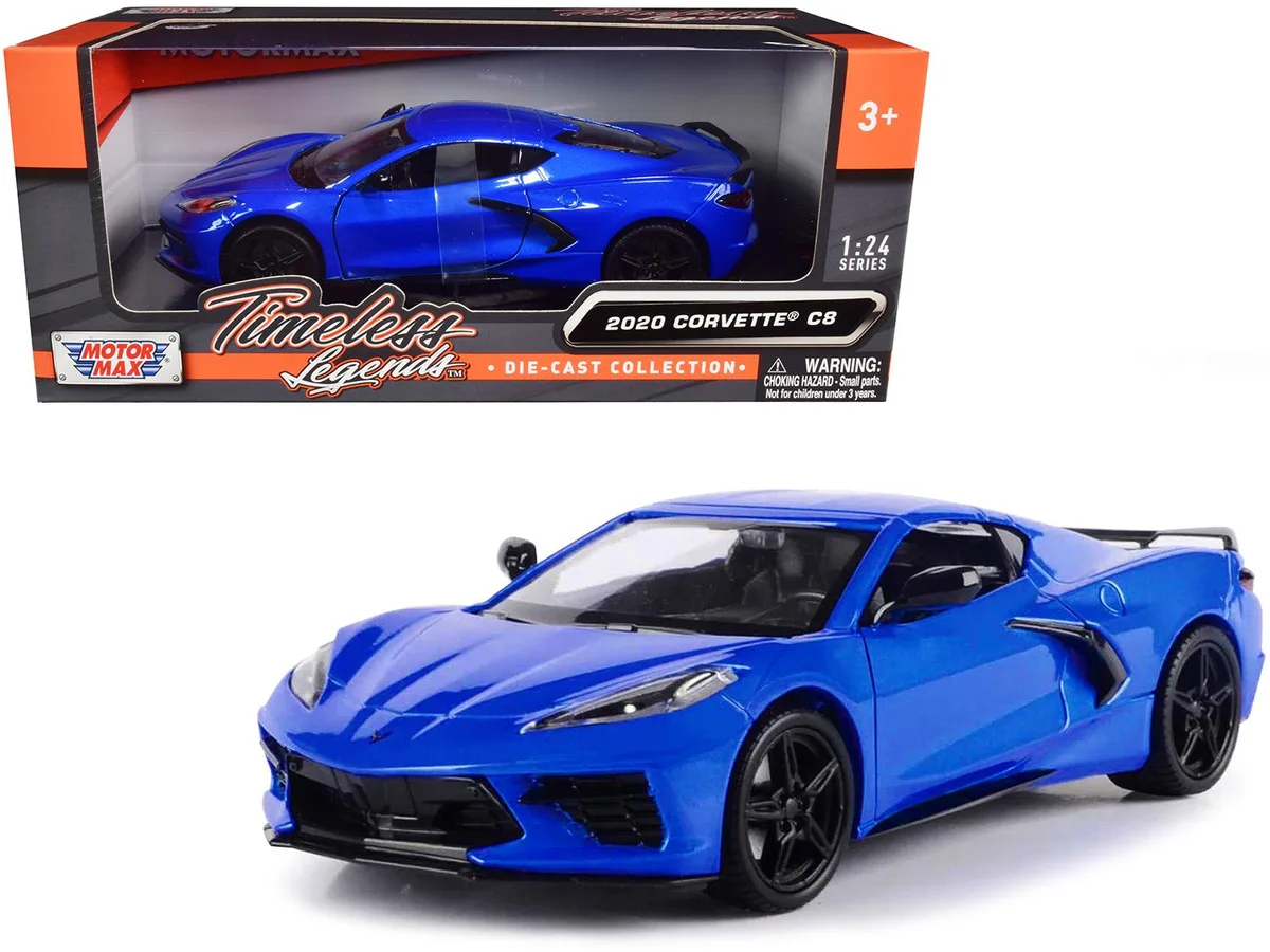MOTORMAX MOTORMAX 2020 Chevrolet Corvette C8 Stingray Blue Metallic Timeless Legends 1/24 Diecast Vehicle — product photo