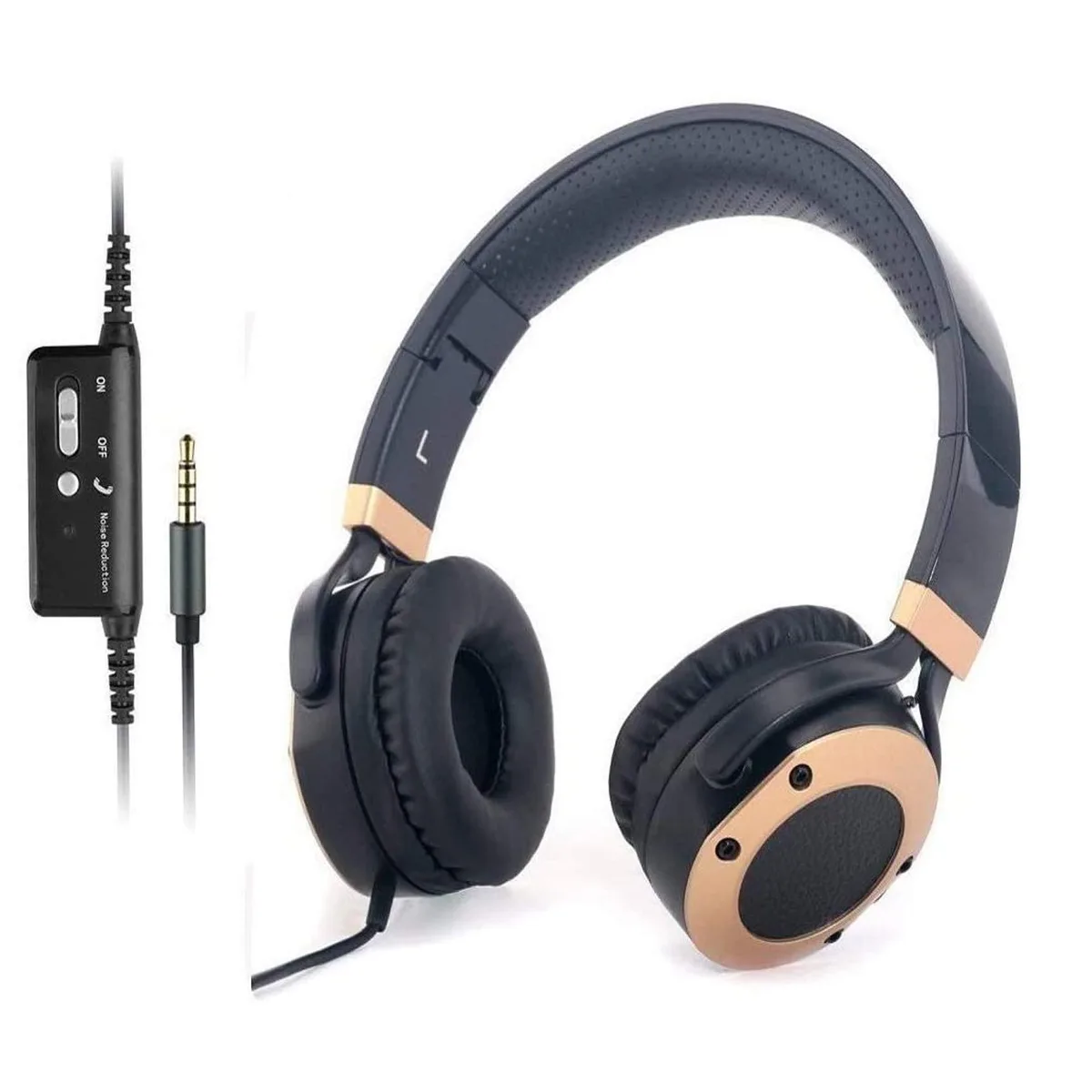  MONODEAL J19 Active Noise Cancelling Headphones Brown 40mm 3.5mm Bluetooth 20h 15.2oz — product photo