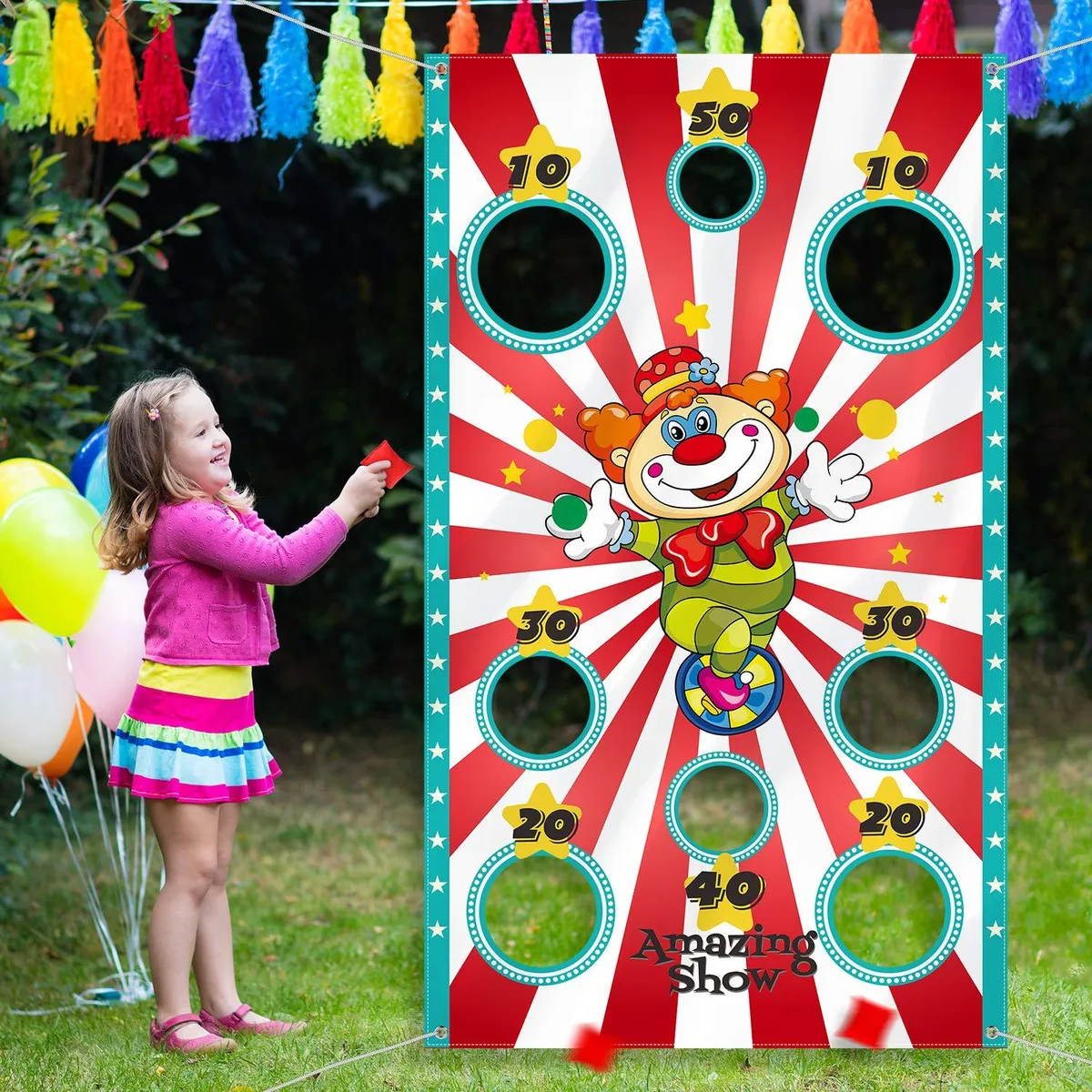  Worry Free Gadgets Carnival Toss Game Banner 33.5 x 57 in 3 Bean Bags — product photo
