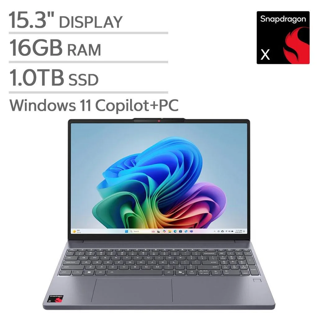 Lenovo Lenovo 83N30010US IdeaPad Slim 3x 15.3" Touch Laptop Snapdragon X 16GB 1TB — product photo