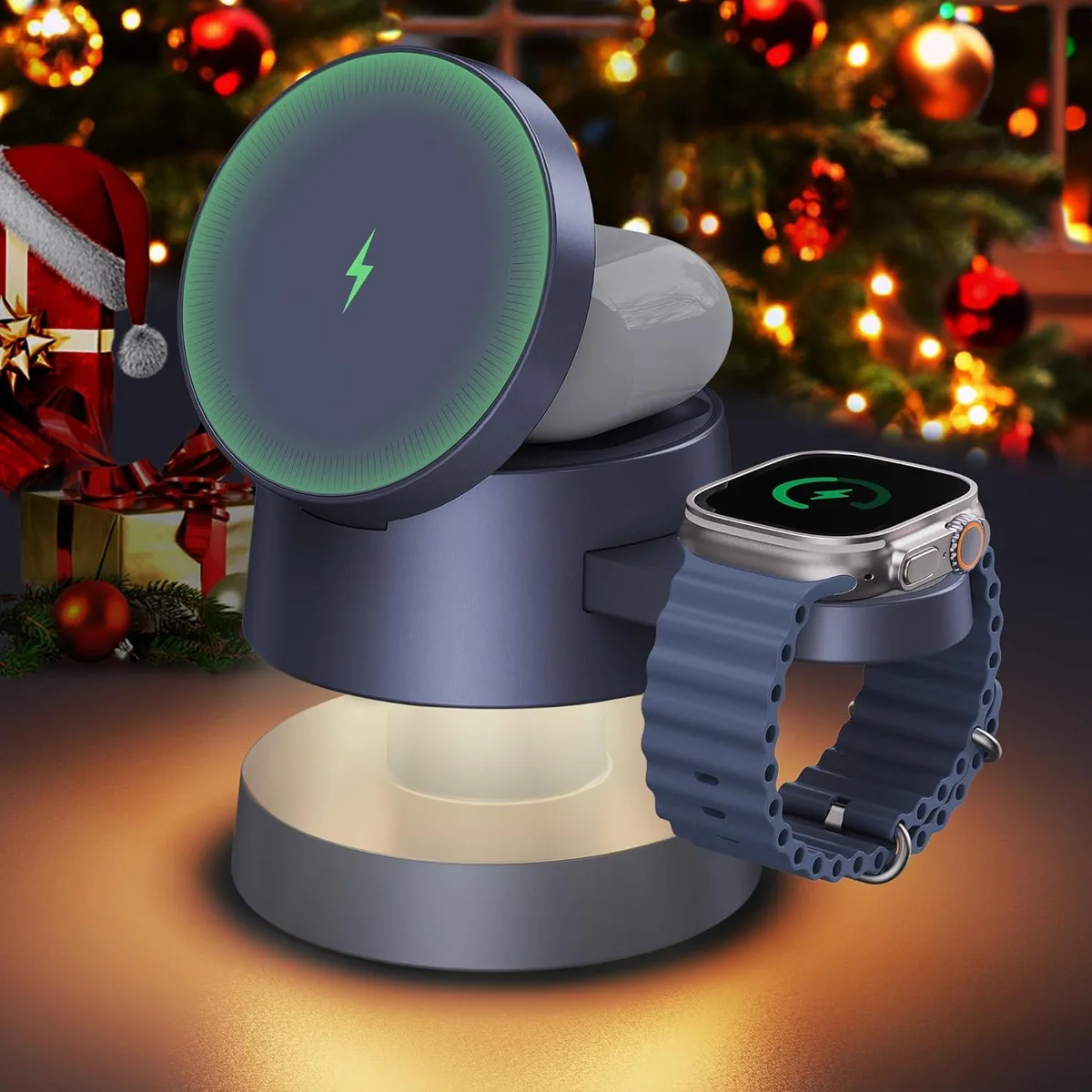 FLEANE FLEANE 4-in-1 Wireless Charging Station 15W Night Light — product photo