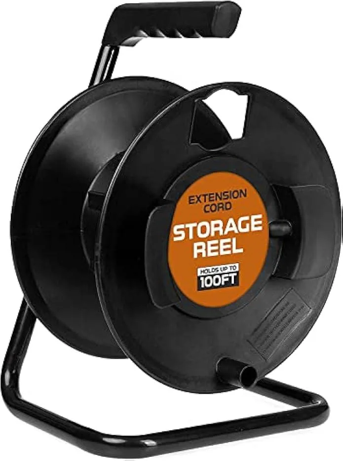 TAURKENAM TAURKENAM Extension Cord Storage Reel with Metal Stand, Black — product photo