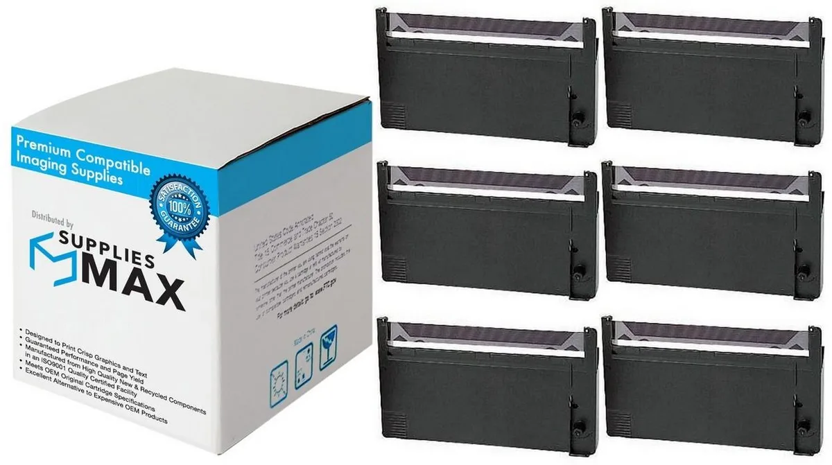 SuppliesMax SuppliesMax Printer Ribbons Purple 6 Pack TEC 127828 — product photo