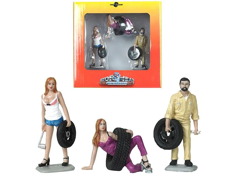 Motorhead Miniatures Motorhead Miniatures Val Meg Gary Tire Brigade 3 Figure Set 1/24 — product photo