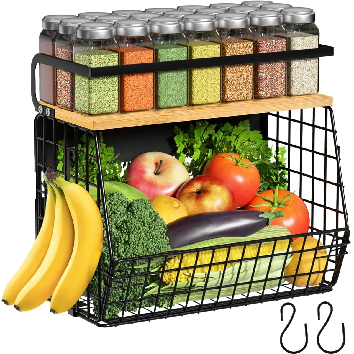 Mind Reader Magnetic Shelf 34" 2-Tier Red Plastic 15kg 800g — product photo