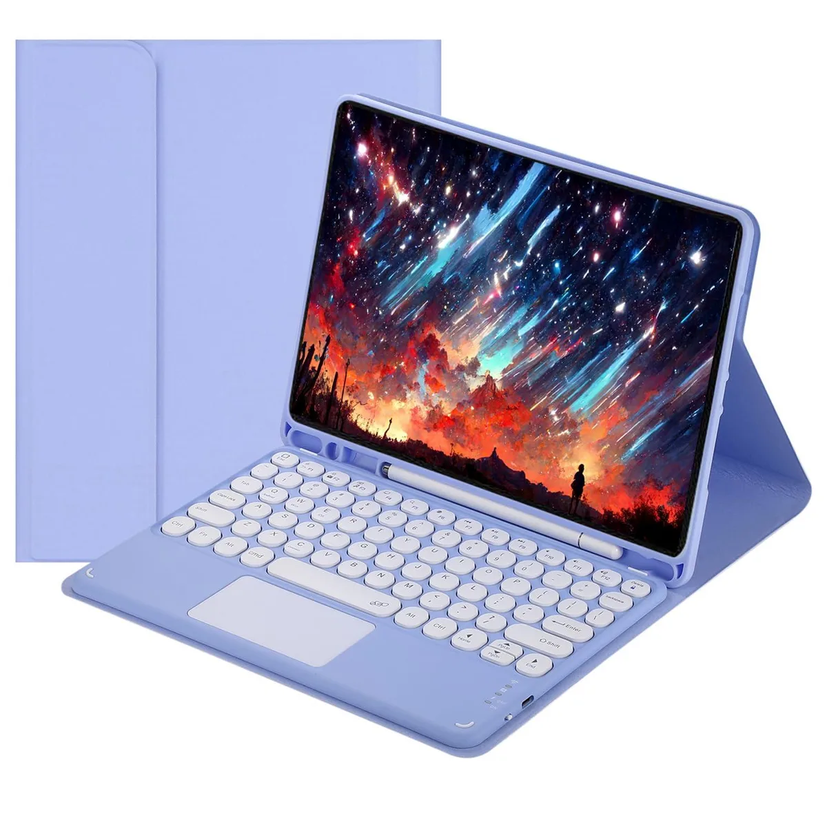 Timoom Timoom Bluetooth Keyboard Case with Trackpad, Pencil Holder, Purple — product photo