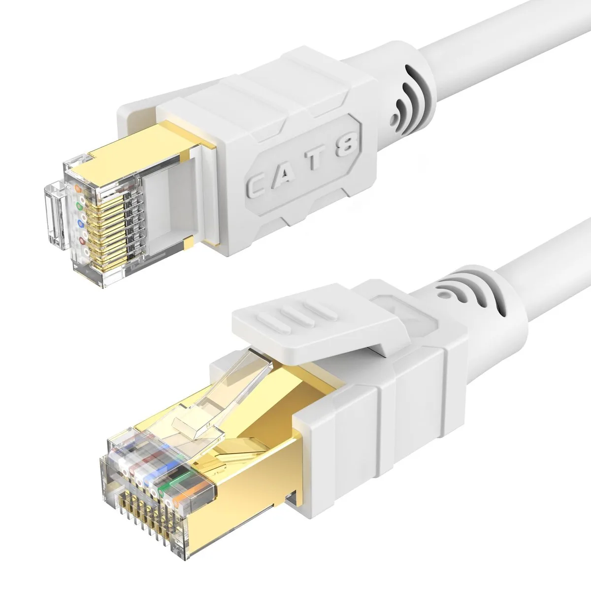 ARENTI ARENTI Cat8 Ethernet Cable 50ft White 2 in 1 accessory — product photo