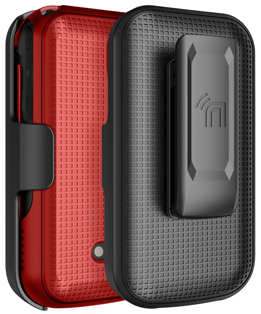 Nakedcellphone Nakedcellphone X320 Hard Case &amp; Belt Clip Holster Combo Red 13-Position 2025 — product photo