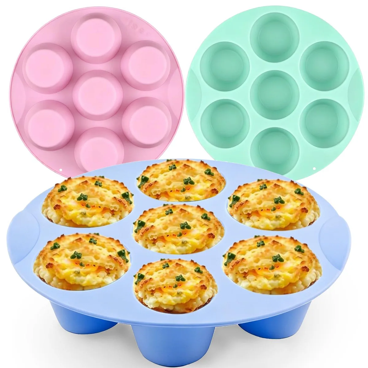  LEBERY Silicone Egg Bite Molds 3Pc 7 Cavities 2.3×1.7in — product photo