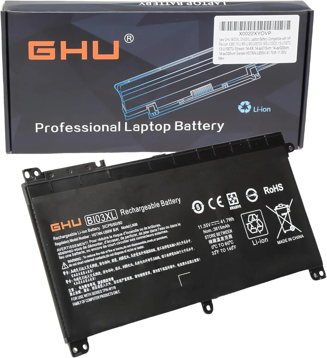 PISKEKAT PISKEKAT BI03XL ON03XL 41.7Wh 11.55V laptop battery — product photo
