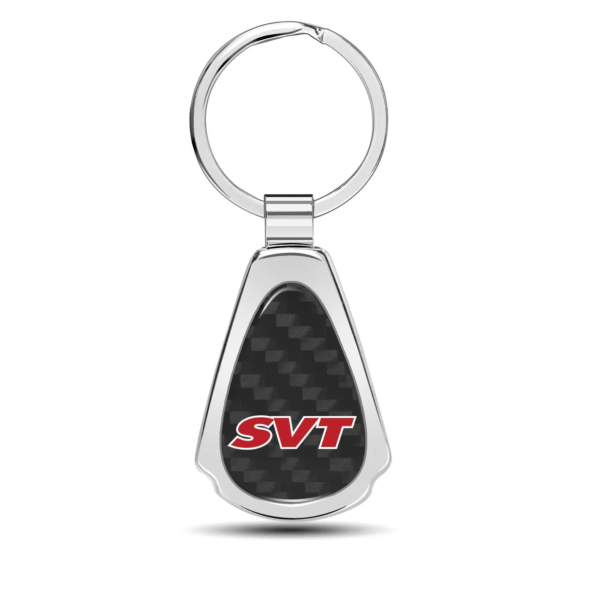 iPick Image, LLC iPick Image, LLC Ford SVT Real Black Carbon Fiber Chrome Metal Teardrop Key Chain — product photo