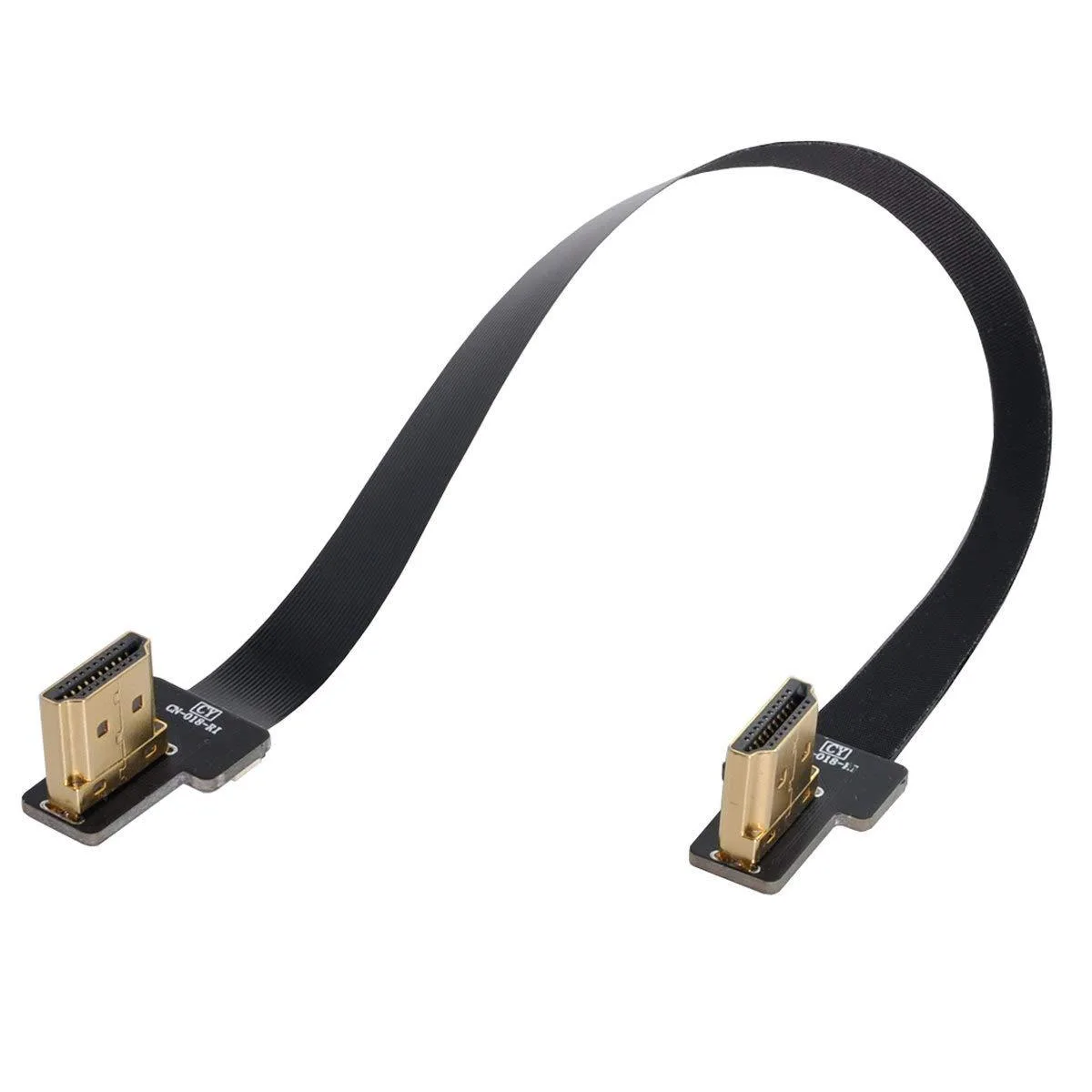 LORDWORLD LORDWORLD FPV HDMI Male-to-Male Flat Cable 90° Dual Left Angled 0.5m — product photo