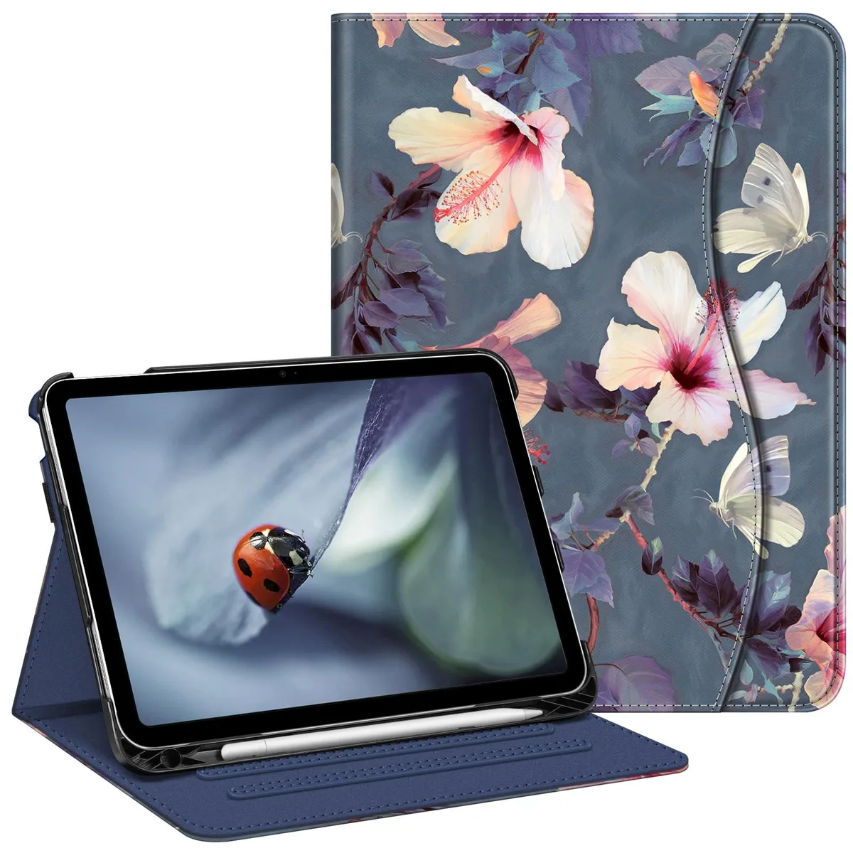  Fintie EPAS036 Folio Case for iPad (A16) 11th Gen 11 in &amp; iPad 10th Gen 10.9 in Blooming Hibiscus — product photo