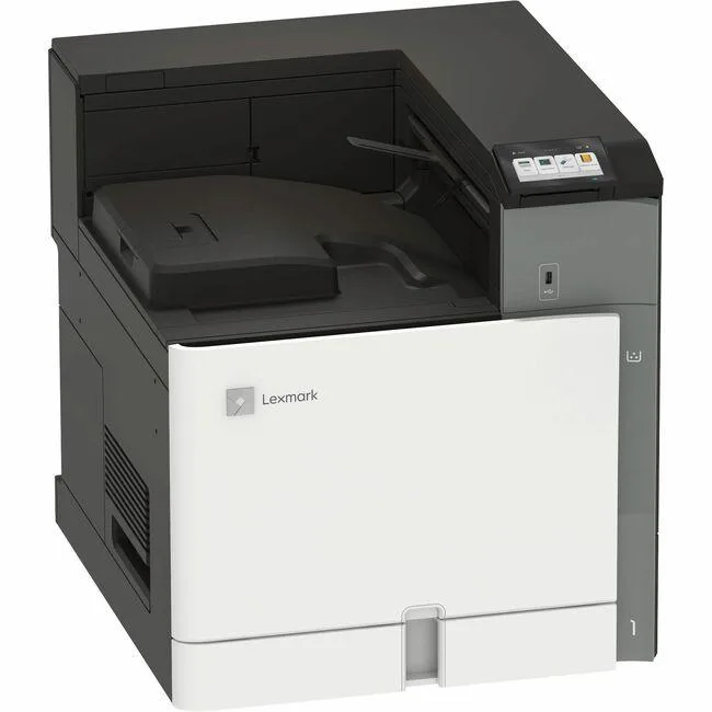 White rectangular Lexmark CS963e colour laser printer with 10.9 cm touchscreen and 700-sheet tray