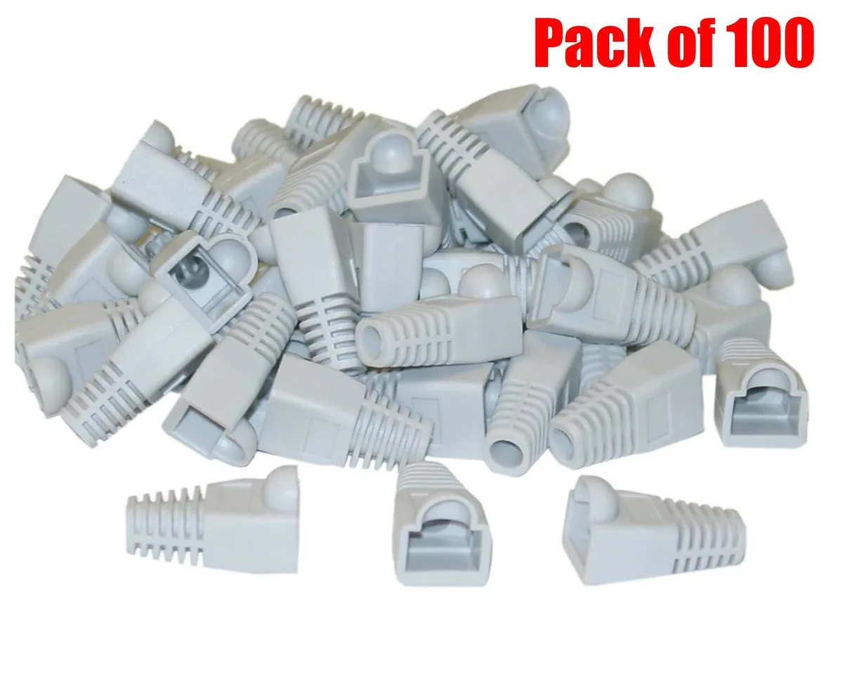 iMBAPrice iMBAPrice RJ45 Gray Ethernet Boots Pack of 100 — product photo