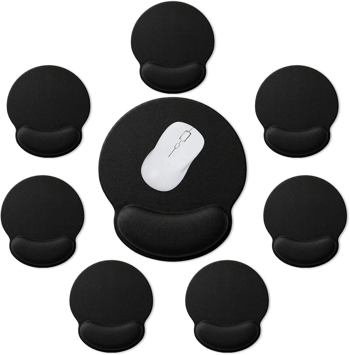 BAOFENG BAOFENG 8 Pack Ergonomic Mouse Pad Wrist Rest Memory Foam Black 25x23cm — product photo