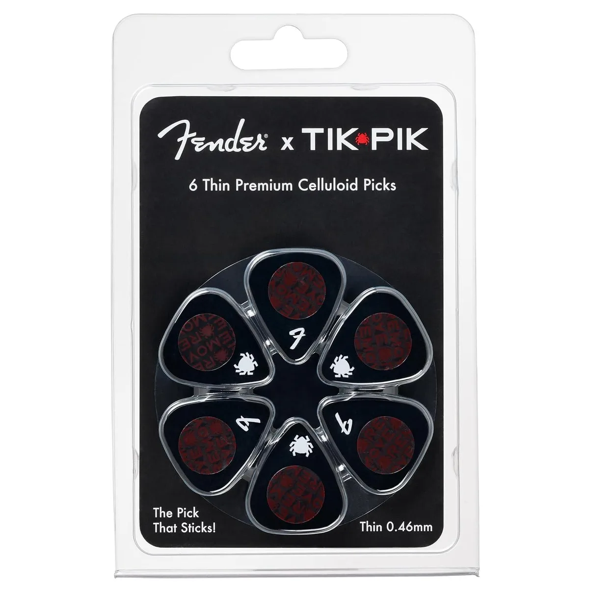 LORDWORLD LORDWORLD Fender x Tik Pik Nano-Suction Guitar Picks 0.46mm 6-Pack — product photo