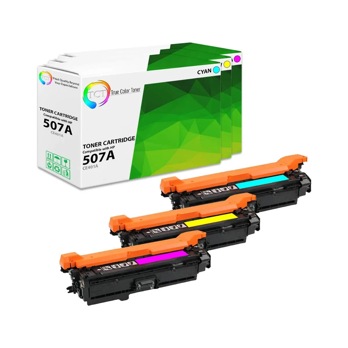 TCT TCT 507A 3 Pack Toner Cartridge CE401A CE402A CE403A 6000 Pages — product photo