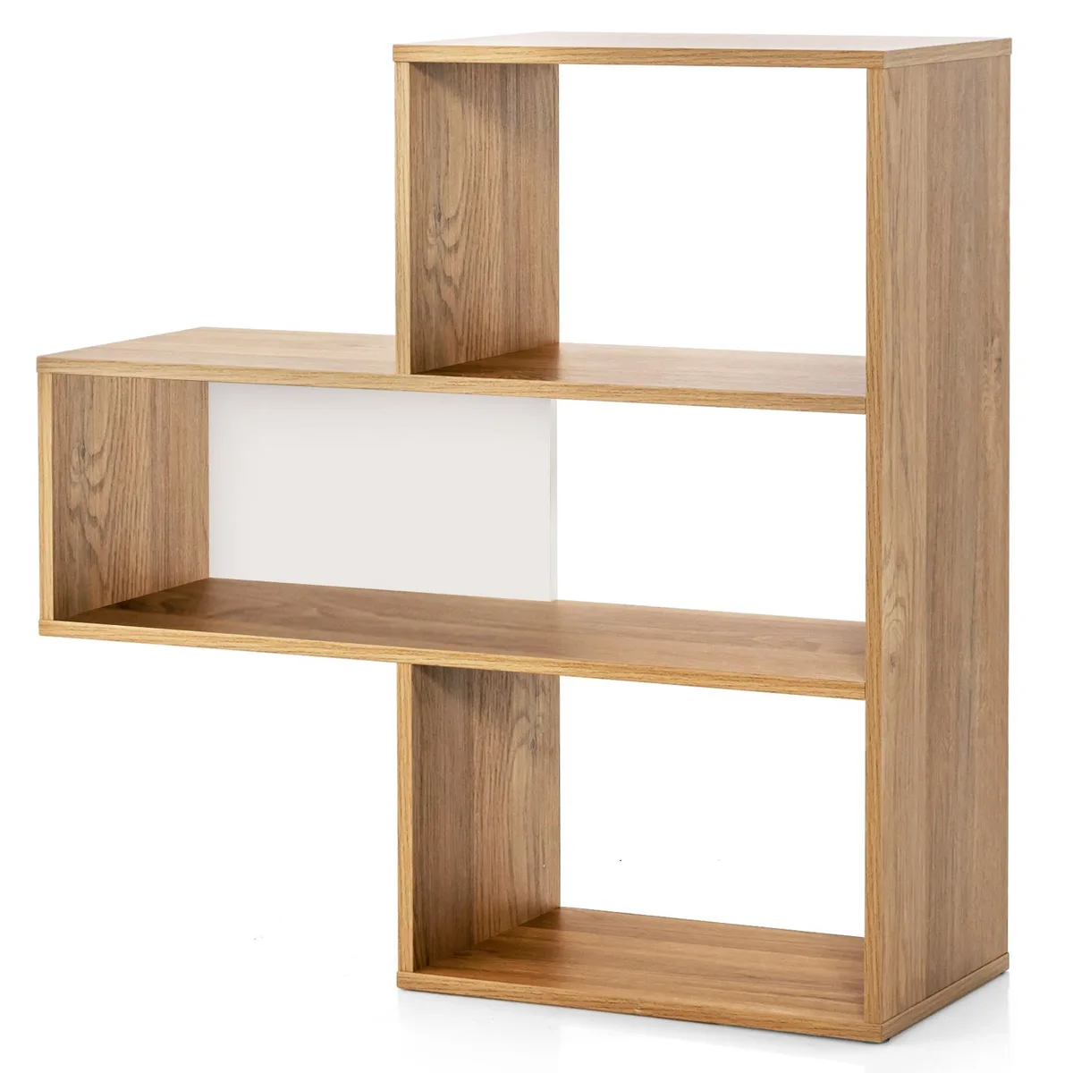 SlickBlue SlickBlue Convex Bookshelf 33" x 11.5" x 33" 3-Shelf Brown — product photo