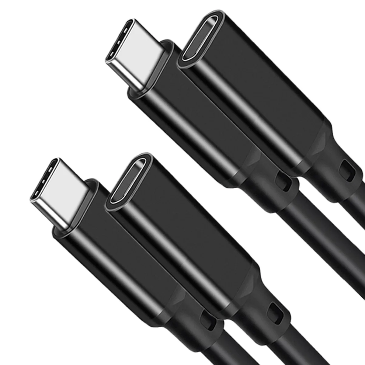 LUOM LUOM PQ106 USB C Extension Cable 6.6FT 2Pack USB 3.1 Gen2 10Gbps 100W Male to Female Black — product photo