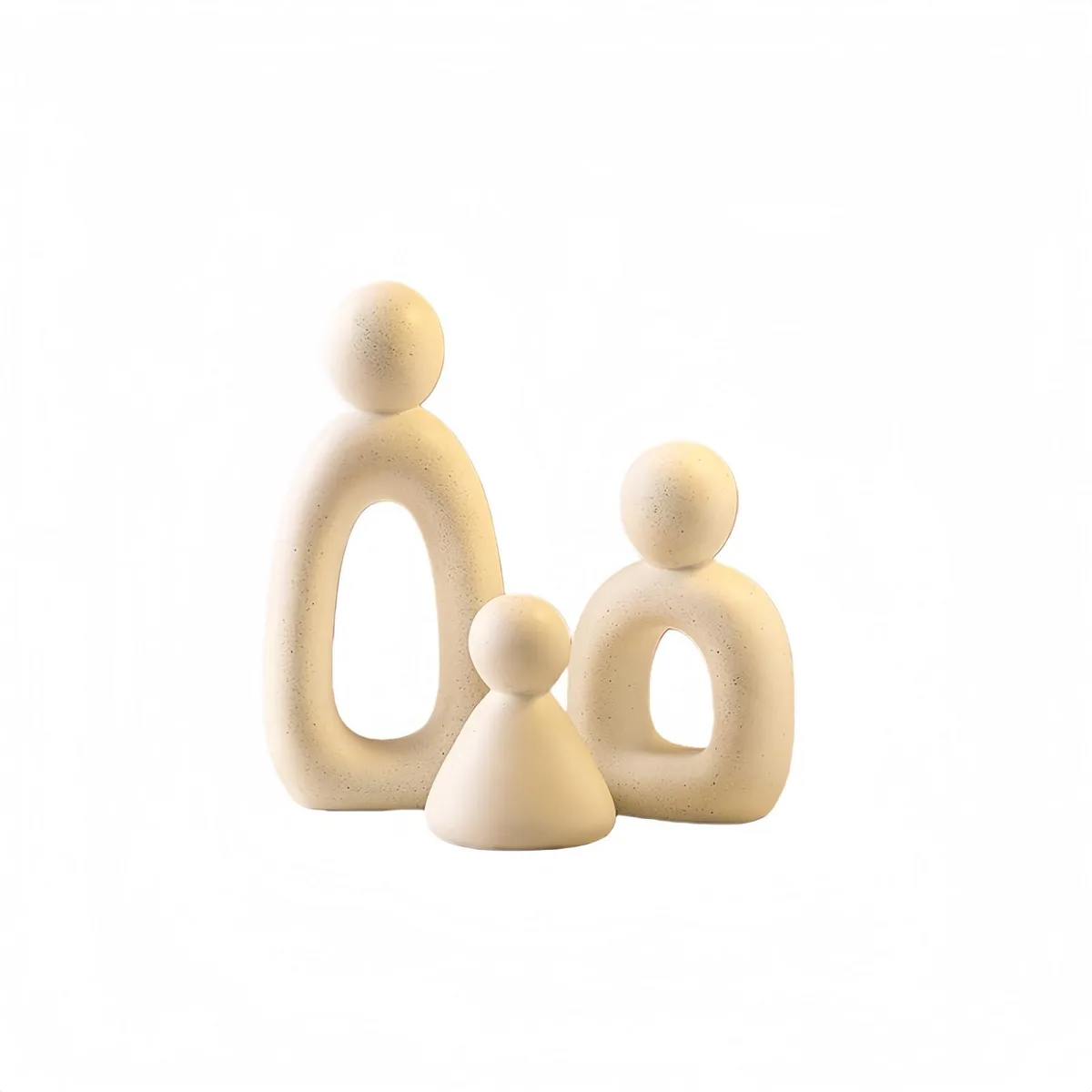 Abstract Family of 3 Collectible Figurines White 2025 — product photo